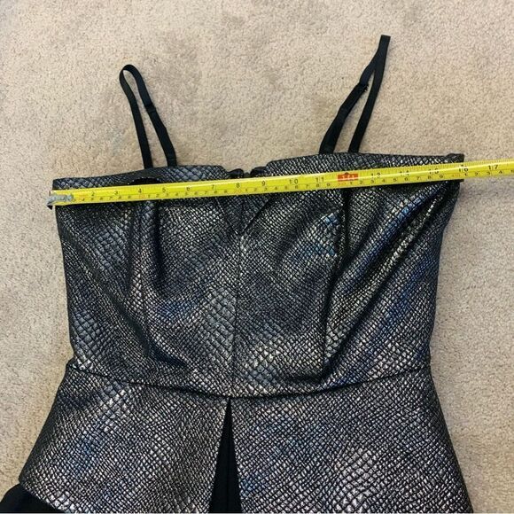 Ds Gray black metallic snake print peplum Bustier corset A-line strapless dress - Picture 10 of 13